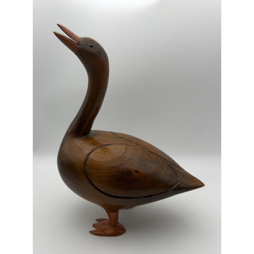 1987 Richard K. Neff Signed & Numbered #9 Wood Carved Goose Sculpture - 8.5"